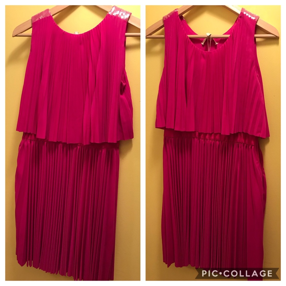 Brand New Hot Pink short pleated dress